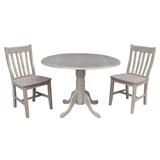 August Grove® Harrel Dual Drop Leaf 3 Piece Solid Wood Dining Set Wood in Brown/Gray, Size 29.75 H in | Wayfair EE6FEE5B22EA451D974403A801E9D682