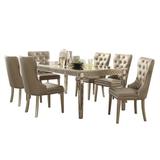Lark Manor™ Madaket 7 Piece Extendable Dining Set Wood/Upholstered Chairs in Brown, Size 30.0 H in | Wayfair 3DCBAACD2E404BE0A0E5F44A7FD35937
