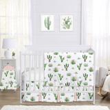 Sweet Jojo Designs Cactus Floral 4 Piece Crib Bedding Set Polyester in Brown/Green, Size 36.0 W in | Wayfair CactusFloral-PK-Crib-4