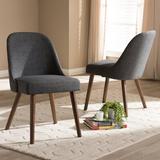 George Oliver Croom Solid Wood Side Chair Wood/Upholstered/Fabric in Gray, Size 31.89 H x 19.49 W x 23.62 D in | Wayfair