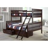 Sermons Twin Over Full Solid Wood Standard Bunk Bed by Harriet Bee kids Wood in Brown, Size 61.0 H x 57.0 W x 78.0 D in | Wayfair
