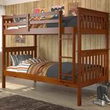 Dubbo Twin Over Twin Solid Wood Standard Bunk Bed by Harriet Bee kids Wood in Brown/Green, Size 61.5 H x 42.0 W x 80.0 D in | Wayfair
