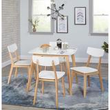Ebern Designs Epps 5 Piece Dining Set Wood in Brown/White, Size 29.5 H in | Wayfair 3540B342F17A4F619DE7E819B3168C33