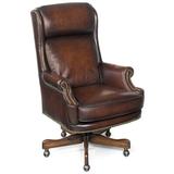 Hooker Furniture James River Genuine Leather Executive Chair Upholstered in Black/Brown, Size 48.0 H x 28.5 W x 38.0 D in | Wayfair EC293