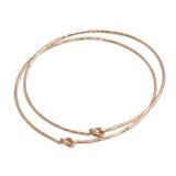 Gold plated sterling silver bangle bracelets, 'Knotted Gold' (pair)