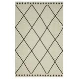 White Area Rug - Langley Street® Bradyn Geometric Linen Area Rug Polyester in White, Size 60.0 W x 0.32 D in | Wayfair