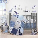 Roar Bedtime Originals Dinosaur 3 Piece Crib Bedding Set Polyester in Blue/Gray, Size 15.5 W in | Wayfair 282003V