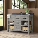 Millwood Pines Vannorman 49" Single Bathroom Vanity Set Wood/Granite in Gray, Size 35.5 H x 49.0 W x 22.5 D in | Wayfair