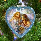 The Holiday Aisle® Bird Nest Fairy Shaped Ornament Oversized Limited Edition Heart Glass in Blue/Indigo, Size 5.5 H x 5.0 W x 5.0 D in | Wayfair