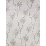 Exquisite Rugs Antique'd Silk Floral Hand-Knotted Beige/Area Rug in Gray, Size 96.0 W x 0.4 D in | Wayfair 2432-8'X10'