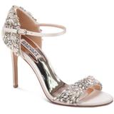 Tampa Embellished D'orsay Ankle Strap Sandals - White - Badgley Mischka Heels