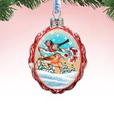 The Holiday Aisle® Singing Love Birds Glass Ornament Glass in Blue/Orange/Red, Size 3.5 H x 3.0 W x 1.0 D in | Wayfair