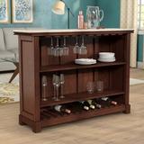 Lark Manor™ Elbridge Bar Cabinet Wood in Gray/Black, Size 42.0 H x 18.0 D in | Wayfair RDBL4456 38063057