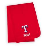 Infant Red Texas Rangers Personalized Blanket
