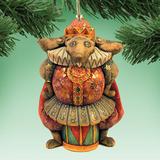 The Holiday Aisle® Mouse Hanging Shaped Wood Ornament Wood in Brown/Orange, Size 5.0 H x 5.0 W x 1.0 D in | Wayfair