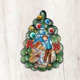 The Holiday Aisle® Nutcracker Christmas Tree Hanging Shaped Wood Ornament Wood in Brown/Green, Size 5.0 H x 5.0 W x 1.0 D in | Wayfair