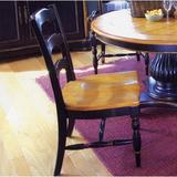 Bay Isle Home™ Spindler Square Solid Wood Dining Chair Wood in Black/Brown, Size 39.0 H x 20.0 W x 20.0 D in | Wayfair