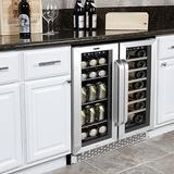 Whynter 24" width 20 Bottle & 60 Can Dual ZoneWine & Beverage Refrigerator Glass in Gray, Size 34.0 H x 24.25 W x 23.5 D in | Wayfair BWB-2060FDS