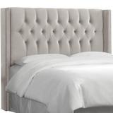 Joss & Main Anthony Wingback Headboard Upholstered/Polyester in White/Black, Size 56.0 H x 62.0 W x 8.0 D in | Wayfair WRLO7021 40764517
