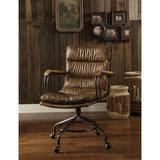17 Stories Lincolnwood Genuine Leather Executive Chair Upholstered/Metal in Brown, Size 36.0 H x 26.0 W x 22.0 D in | Wayfair