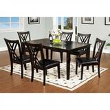 Red Barrel Studio® Oesch 7 Piece Dining Set Wood/Upholstered Chairs in Black/Brown, Size 30.0 H in | Wayfair 8D80C14D7F214601A1D429A5DB12E311