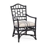 Braxton Culler Chippendale Arm Chair Upholstered/Wicker/Rattan/Fabric in Brown, Size 40.0 H x 23.0 W x 25.0 D in | Wayfair 970-029/0863-84/JAVA
