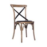 Gracie Oaks Barling Solid Wood Cross Back Side Chair in Natural Wood in Brown/Gray, Size 35.0 H x 20.0 W x 19.0 D in | Wayfair