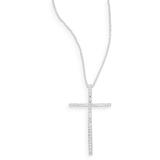 Diamond & 14k White Gold Cross Pendant Necklace - Metallic - Effy Necklaces