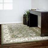 Astoria Grand Attell Oriental Green/Ivory Area Rug Polypropylene in White, Size 24.0 W x 0.43 D in | Wayfair 1544AA70488C4AE9A1F5B541BCC97A56