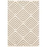 Dash and Albert Rugs Cleo Geometric Handmade Kilim Tan/Ivory Indoor/Outdoor Area Rug Recycled P.E.T. in White, Size 36.0 W x 0.25 D in | Wayfair