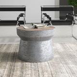 Upper Square™ Brigid Solid Coffee Table Wood/Metal in Brown/Gray, Size 18.0 H x 23.0 W x 23.0 D in | Wayfair 111B2C91E2DF410AA6C15B158D26341A