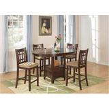 Winston Porter Renshaw Counter Height Extendable Dining Set Wood/Upholstered Chairs in Brown | Wayfair C34F841451944BD9A0546C16C997C662