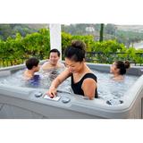 Lifesmart Spas 5 - Person 28 - Jet Plug & Play Hot Tub w/ Ozonator in Sandstone/Taupe Plastic in Brown, Size 34.0 H x 81.0 W x 72.0 D in | Wayfair