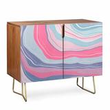 East Urban Home Viviana Gonzalez Agate Inspired Credenza Wood in Blue/Brown, Size 31.0 H x 38.0 W x 20.0 D in | Wayfair