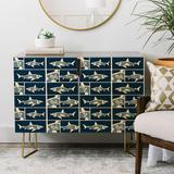 East Urban Home Raven Jumpo Shark X Ray Credenza Wood in Blue/Brown, Size 31.0 H x 38.0 W x 20.0 D in | Wayfair 5CCD39377F7049EAA9D5008B7147DE0C