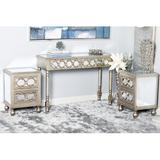 House of Hampton® Alvord 5 Drawer Mirrored Accent Chest Wood in Brown/Gray, Size 33.0 H x 44.0 W x 20.0 D in | Wayfair