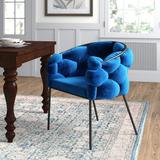 Hokku Designs Whitcher Tufted Velvet Arm Chair Upholstered/Velvet in Blue, Size 32.0 H x 26.0 W x 23.0 D in | Wayfair