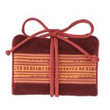 Precious Hill Tribe in Red,'Handmade Lisu Hill Tribe Velvet Jewelry Roll from Thailand'