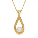 "PearLustre by Imperial 14k Gold Freshwater Cultured Pearl Teardrop Pendant, Women's, Size: 18"", White"