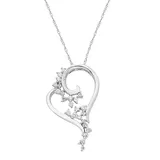 "Boston Bay Diamonds 14k White Gold 1/5 Carat T.W. Diamond Heart Pendant Necklace, Women's, Size: 18"""