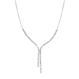 "Simply Vera Vera Wang Sterling Silver Lab-Created White Sapphire Baguette Necklace, Women's, Size: 17.5"""