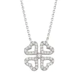 "10k White Gold 1/10 Carat T.W. Diamond Four Leaf Clover Necklace, Women's, Size: 18"""