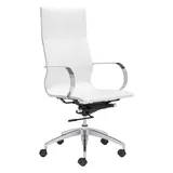 Zuo Modern High Back Adjustable Glider Desk Chair, White