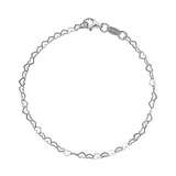 "PRIMROSE Sterling Silver Heart Link Bracelet - 7 in., Women's, Size: 7"", Grey"
