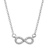 "Sterling Silver Cubic Zirconia Infinity Necklace, Women's, Size: 18"", Grey"
