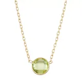 "10k Gold Peridot Circle Pendant Necklace, Women's, Size: 17"", Green"