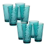 Certified International 8 pc. Ice Tea Glass Set, Turquoise/Blue