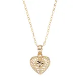 Charming Girl Kids' 10k Gold Filigree Heart Pendant Necklace, Girl's