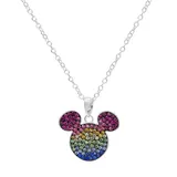Disney's Mickey Mouse Sterling Silver Crystal Pendant Necklace, Women's, Multicolor
