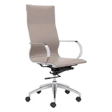 Zuo Modern High Back Adjustable Glider Desk Chair, Grey